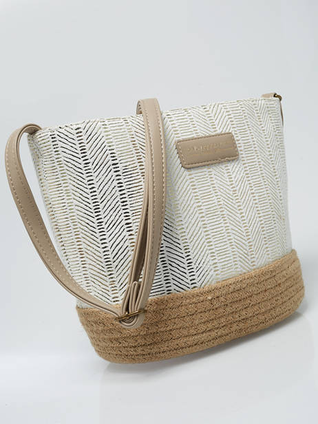 Cross Body Tas Irisé Raffia Le voyage en panier Wit guimauve PM289 ander zicht 2